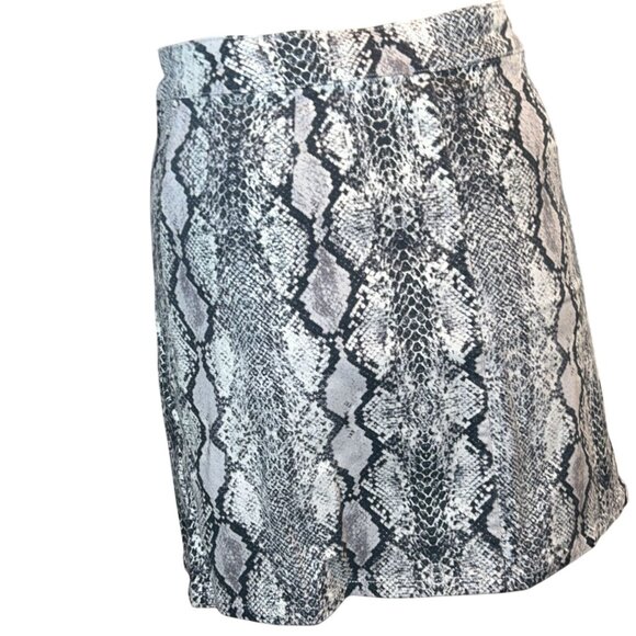 Altar'd State Front Zip Snakeskin Print Mini Skirt Small Y2K Rave 90s - Picture 5 of 10